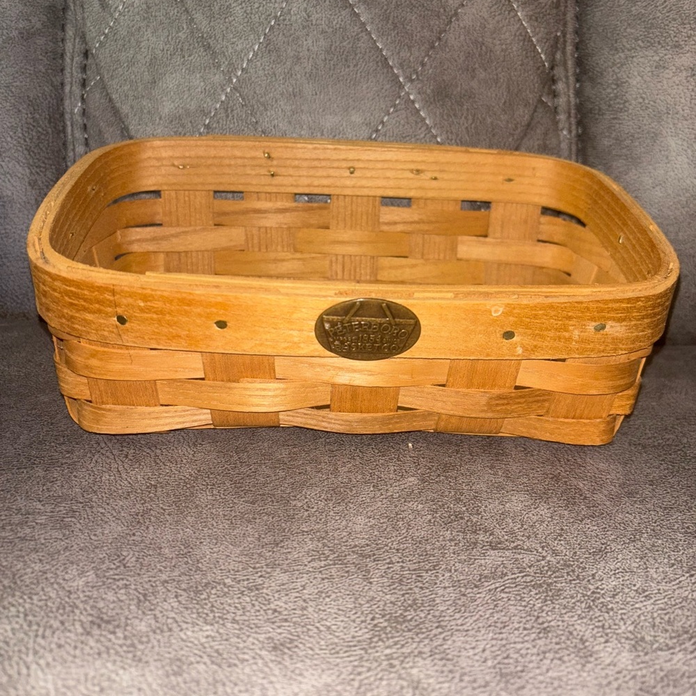 Peterboro Wooden Woven Basket with Unique High-Low Design